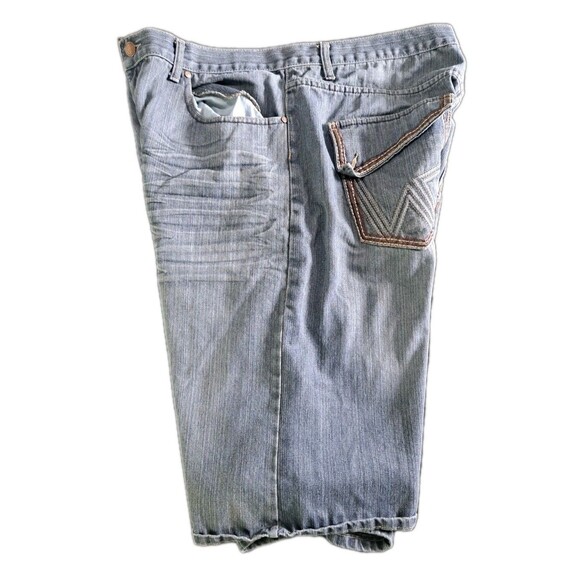 Brooklyn Xpress Jeans Shorts Men’s 40 Blue Denim Jorts Hip Hop Baggy Distressed - Picture 6 of 10